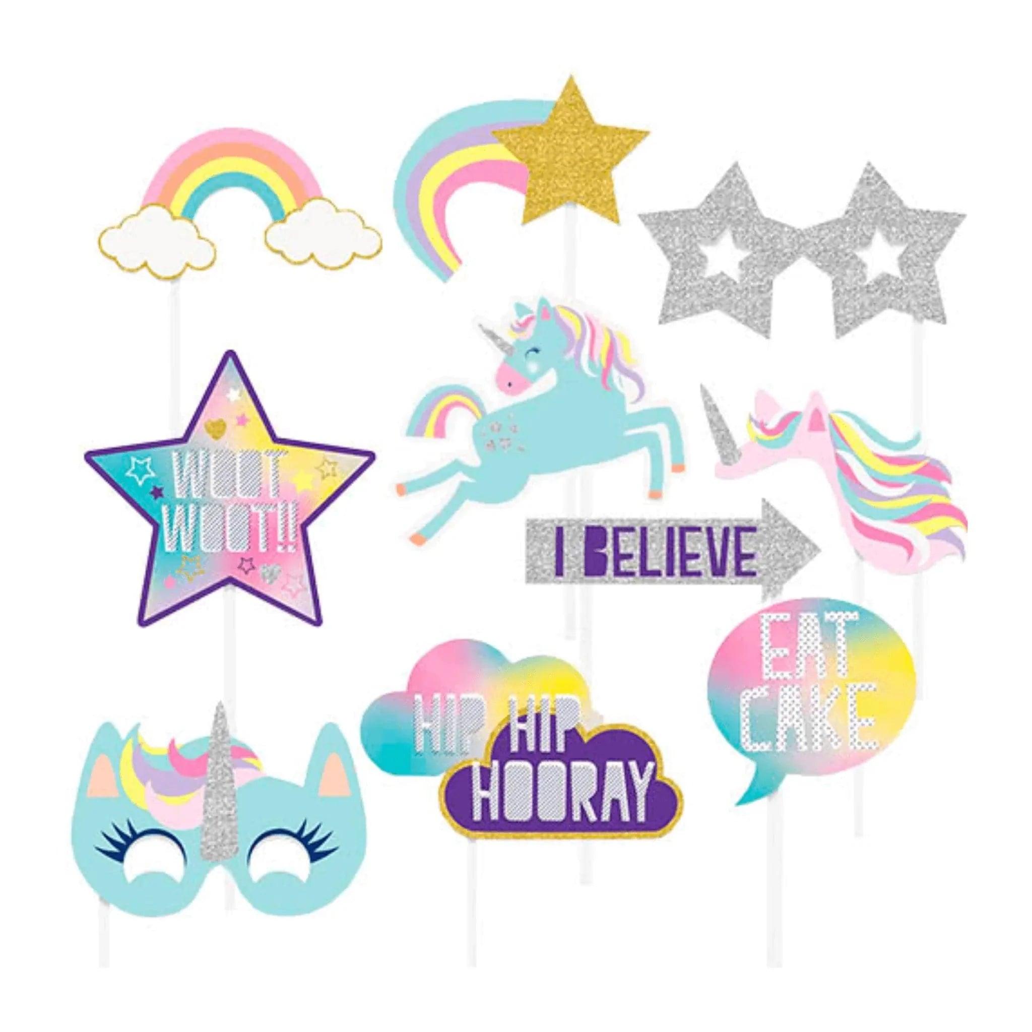 Unicorn Photo Props 10pc - PoundToys
